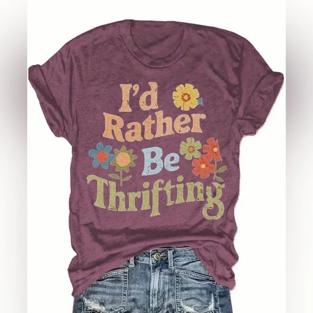 I’d Rather Be Thrifting Graphic Tee – Unisex Large – NWT - Picture 5 of 8